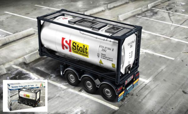Modellino  camion modellismo kit di montaggio truck Italeri  TECNOKAR 20  TANK TRAILER KIT 1:24 lorry