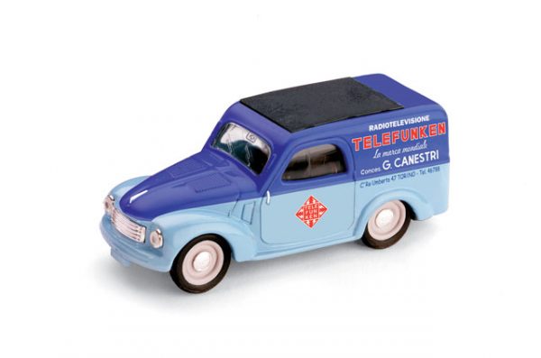 Modellino auto scala 1:43 pubblicitari  Brumm  FIAT 500 C TELEFUNKEN diecast