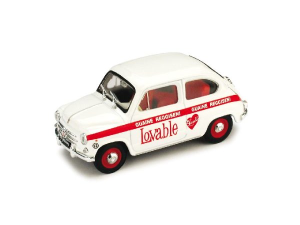 Modellino auto scala 1:43 pubblicitari Brumm FIAT 600 INTIMO LOVABLE diecast epoca