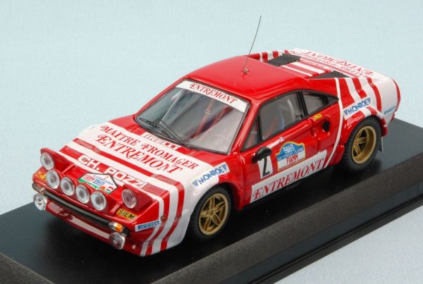 Modellino auto scala 1:43 Best Model  FERRARI 308 GTB GR.4 N.2 WINNER TARGA FLORIO  ANDRUET- modellismo statico diecast