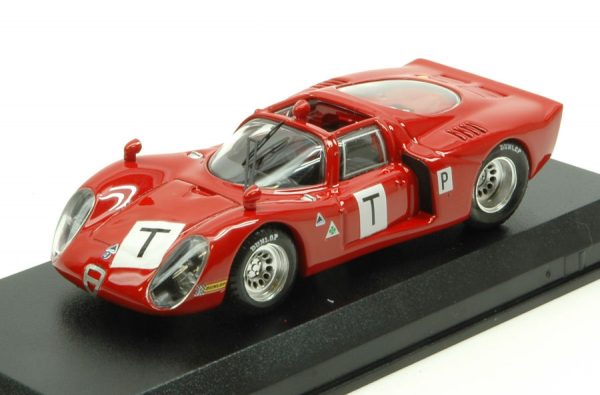 Modellino auto scala 1:43 Best Model  ALFA ROMEO 33.2 LE MANS TEST  BIANCHI-ZECCOLI-GROSSELIN-TROSCH modellismo diecast collezione