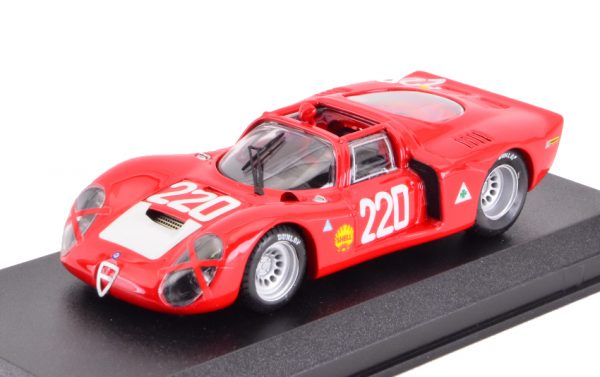 Modellino auto scala 1:43 Best Model  ALFA ROMEO 33.2 N.220 ACCIDENT TARGA FLORIO  VACCARELLA-SCHUTZ modellismo diecast collezione