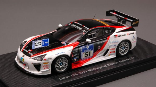 Modellino auto scala 1:43 Ebbro  LEXUS LFA N.51 NURBURGRING modellismo diecast collezione