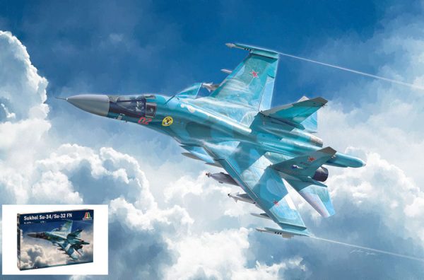 Modellino modellismo kit di montaggio aerei Italeri  SUKHOI SU-34SU-32 FN KIT 1:72 model
