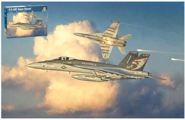 Modellino modellismo kit di montaggio aerei Italeri  FA 18E SUPERHORNET KIT 1:48
