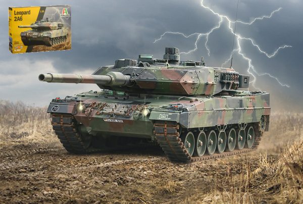Modellino kit di montaggio mezzi militari carri armati tank Italeri  LEOPARD 2A6 KIT 1:35 modellismo