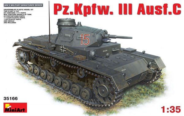 Modellino kit di montaggio mezzi militari carri armati tank Miniart  PZ.KPFW.III AUSF.C KIT 1:35 modellismo