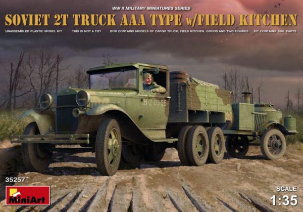 Modellino kit di montaggio mezzi militari carri armati tank Miniart  SOVIET 2t TRUCK AAA TYPE WFIELD KITCHEN KIT 1:35 modellismo