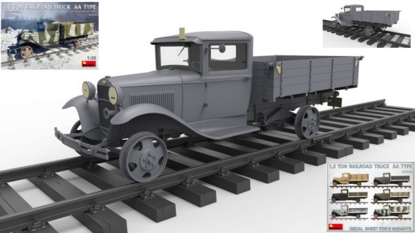 Modellino kit di montaggio mezzi militari carri armati tank Miniart  TRUCK AA TYPE 1,5 TON RAILROAD KIT 1:35 modellismo