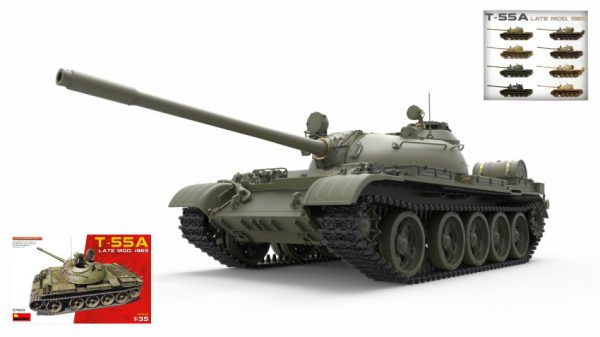Modellino kit di montaggio mezzi militari carri armati tank Miniart  T-55A LATE MOD. KIT 1:35 modellismo