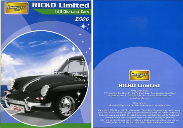 Modellino auto rivista book booklet Ricko  CATALOGO RICKO  PAG.44 modellismo statico collezione