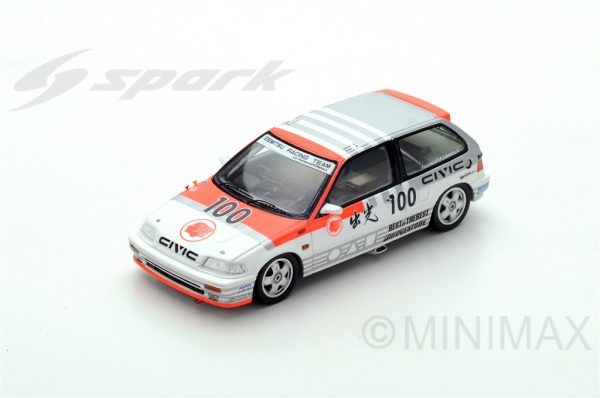 Modellino auto scala 1:43 Spark Model  HONDA CIVIC EF3 N.100 WINNER GRP3 JTC SUZUKA  U.KATAYAMA-E.MURAMATSU modellismo statico diecast