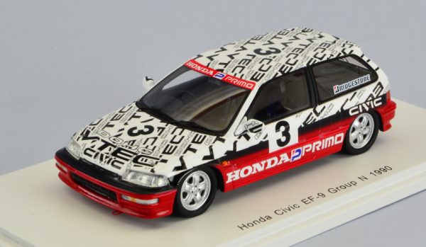 Modellino auto scala 1:43 Spark Model  HONDA CIVIC EF9 N.3 SUZUKA CIRCUIT TEST  SATORU NAKAJIMA modellismo statico diecast