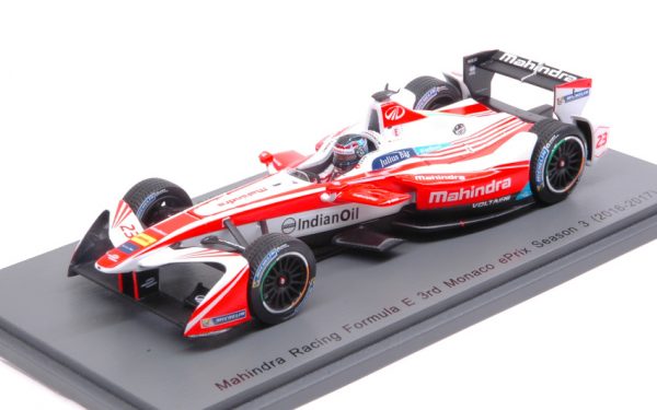 Modellino auto scala 1:43 Spark Model  MAHINDRA RACING N.HEIDFELD  N.23 3rd Rd5 MONACO FORMULA  modellismo statico diecast