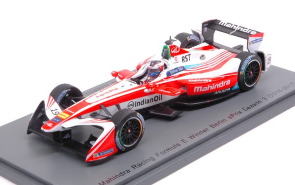 Modellino auto scala 1:43 Spark Model  MAHINDRA RACING F.ROSENQVIST  N.19 WINNER Rd7 BERLIN FORMULA E modellismo statico diecast