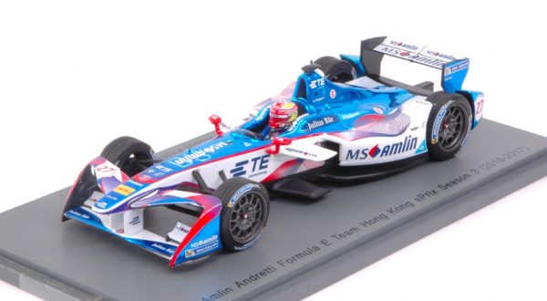 Modellino auto scala 1:43 Spark Model  AMLIN ANDRETTI R.FRIJNS  N.27 Rd1 HONG KONG FORMULA  modellismo statico diecast
