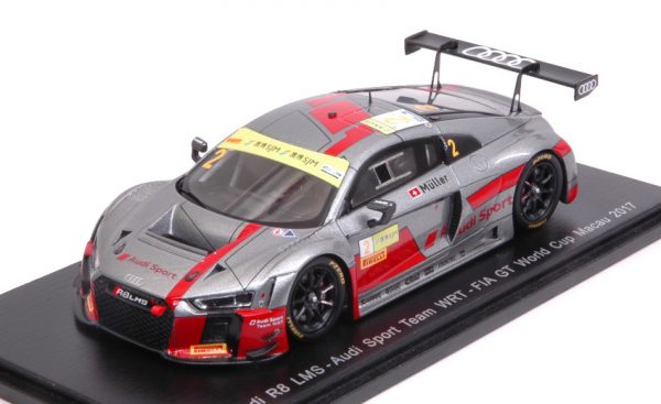 Modellino auto scala 1:43 Spark Model  AUDI R8 LMS N.2 FIA GT WORLD CUP MACAU  N.MULLER modellismo statico diecast