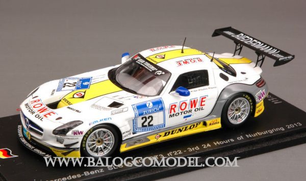 Modellino auto scala 1:43 Spark Model  MERCEDES SLS AMG GT3 N.22 3rd NURBURGRING modellismo statico diecast