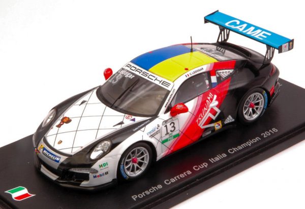 Modellino auto scala 1:43 Spark Model  PORSCHE 991 GT3 R N.13 PCC ITALIA CHAMPION  C.LEDOGAR LIM.300 modellismo statico diecast