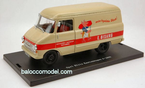 Modellino auto scala 1:43 modellismo diecast OPEL BLITZ KASTENWAGEN BISANG