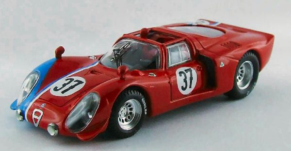 Modellino auto scala 1:43 Best Model  ALFA ROMEO 33.2 N.37 TEST LE MANS  GOSSELIN-TROSCH diecast modellismo statico