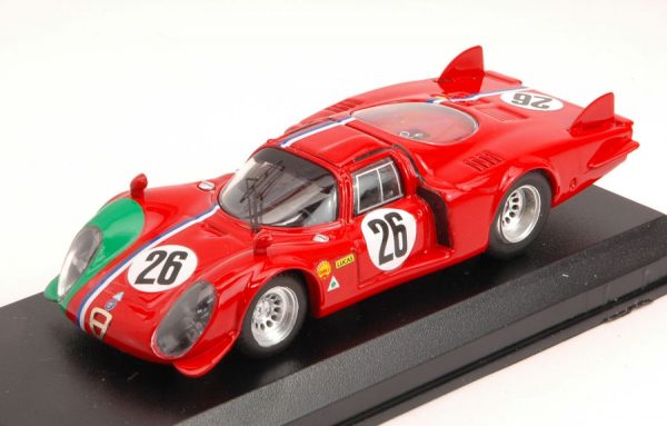 Modellino auto scala 1:43 Best Model  ALFA ROMEO 33.2 LM N.26 DNF 1000 KM MONZA  G.GOSSELIN-S.TROSCH diecast modellismo statico