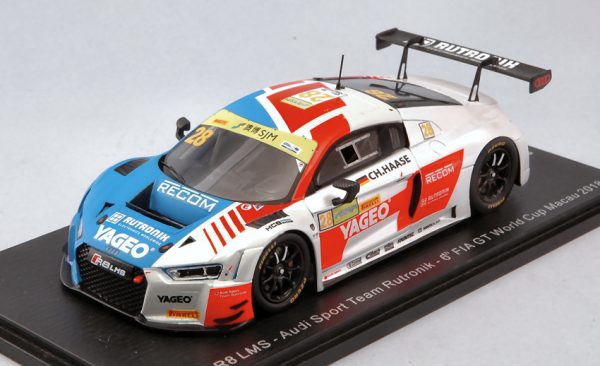 Modellino auto scala 1:43 Spark Model  AUDI R8 LMS N.28 FIA GT WORLD CUP MACAU  C.HAASE diecast modellismo