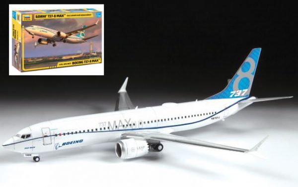 Modellino modellismo kit di montaggio aerei Zvezda  BOEING 737 8 MAX KIT 1:144
