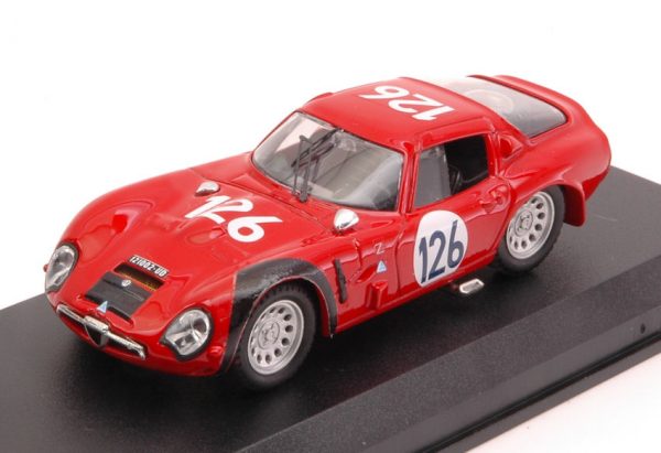 Modellino auto scala 1:43 Best Model  ALFA ROMEO TZ2 N.126 4th TARGA FLORIO  E.PINTO-N.TODARO diecast modellismo