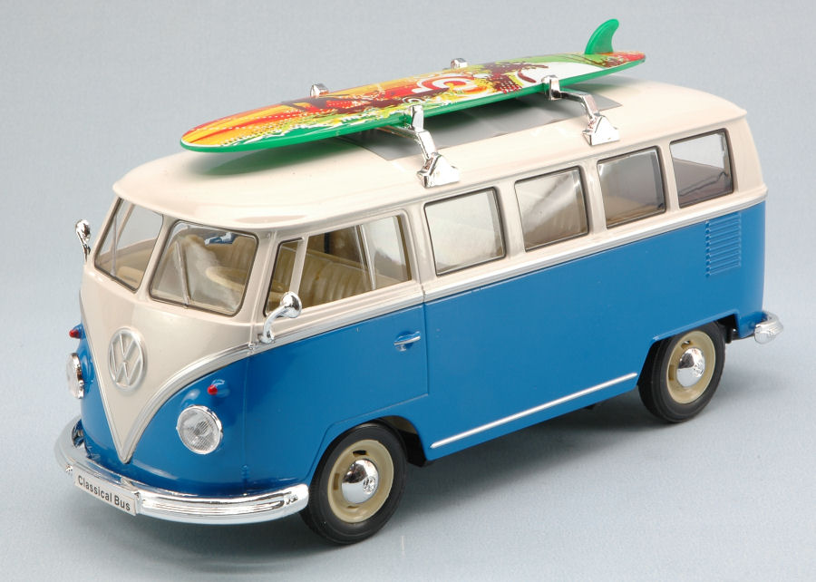 Model Car Scale 124 Welly VW T1 Bus Surfboard diecast