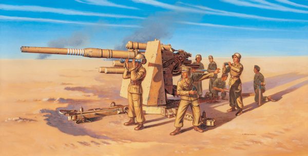 Modellino model kit di montaggio  Italeri  8,8 cm FLAK 37 GUN WCREW KIT 1:72