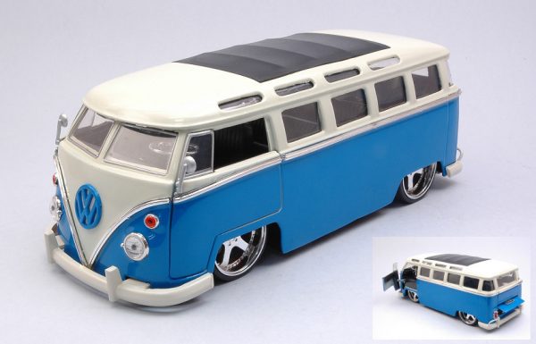 Modellino auto bus tuning Jada Toys VW BUS T1 T2 SAMBA VAN SCALA 1:24 modellismo