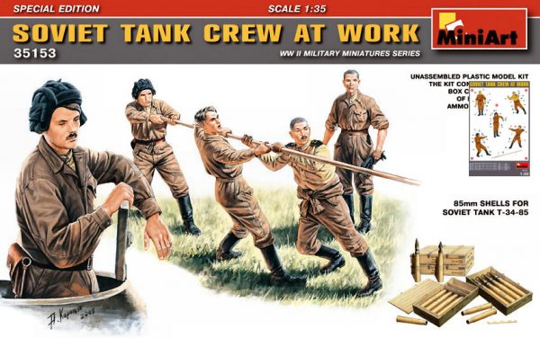 Modellino model kit di montaggio  Miniart  SOVIET TANK CREW AT WORK KIT 1:35