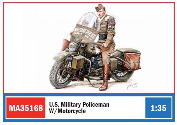 Modellino model kit di montaggio  Miniart  U.S.MILITARY POLICEMAN WMOTORCYCLE KIT 1:35
