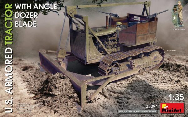 Modellino kit di montaggio Miniart  U.S. ARM TRACTOR WITH ANGLE DOZER BLADE KIT 1:35