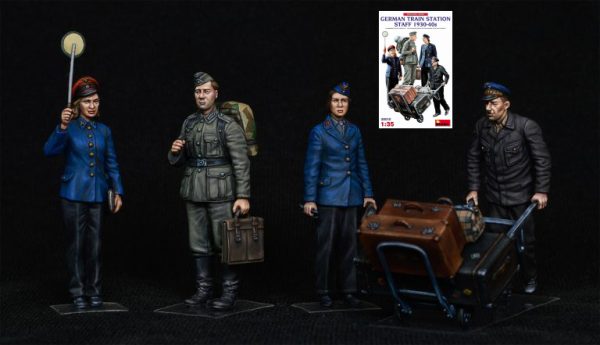 Modellino model kit di montaggio  Miniart  GERMAN TRAIN STATION STAFF 1930-40 KIT 1:35