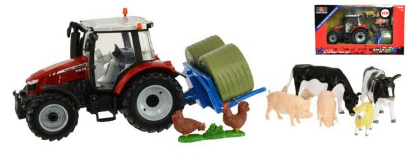 Modellino mezzi agricoli Britains MASSEY FERGUSON 5612 TRACTOR PLAYSET 1:32