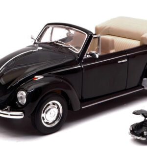 Modellino auto scala 1:24 VW BEETLE maggiolone CABRIO diecast modellismo nero
