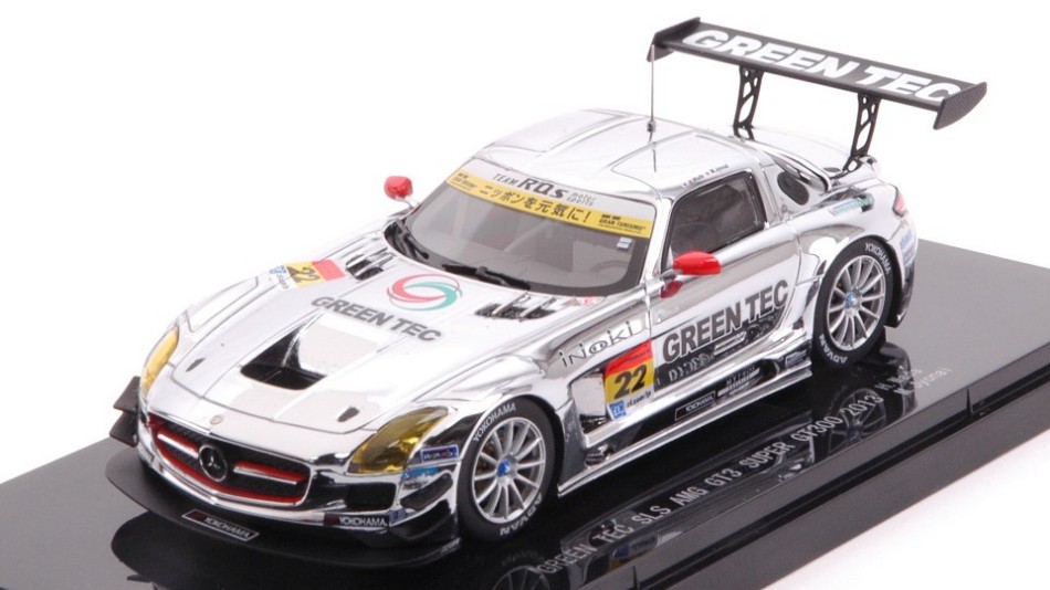 Car Model 1:43 Scale Ebbro Green Tec SLS AMG GT3 Super GT300