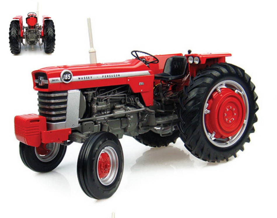 Trattore Massey Ferguson 1130 Con Ruote Duals, Modellino Pressofuso SpecCast Scala 1:64, Colore Rosso, Sterzo Funzionante, SCT943
