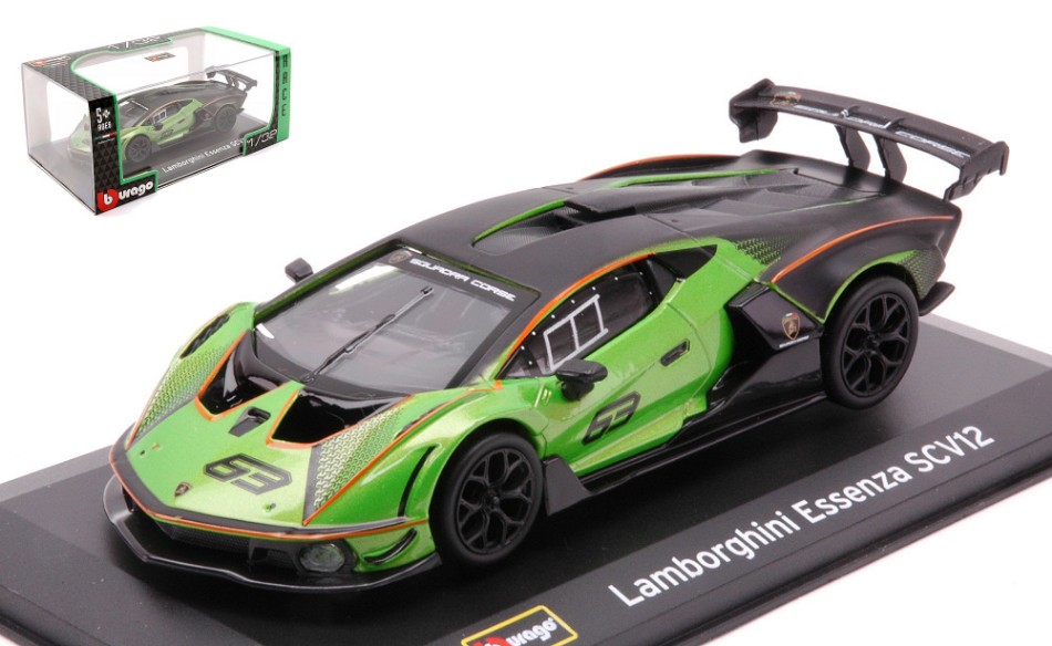 Modellino auto scala 1:32 Burago LAMBORGHINI ESSENZA SCV12 racing modellismo ...