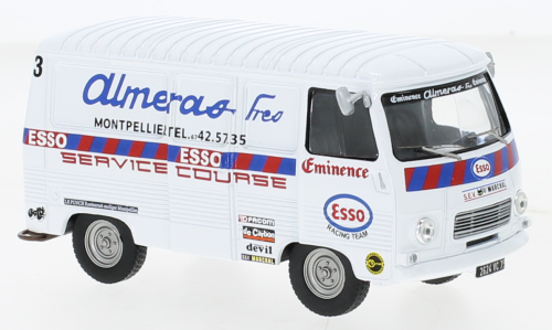 Modellino auto scala 1:43 PEUGEOT J7 TEAM ALMERAS EMINENCE RALLY SERVICE rallye modellismo statico