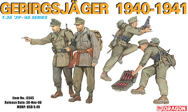 Model soldiers model kit diorama vehicles Dragon GERMAN GEBIRSJAGER KIT...