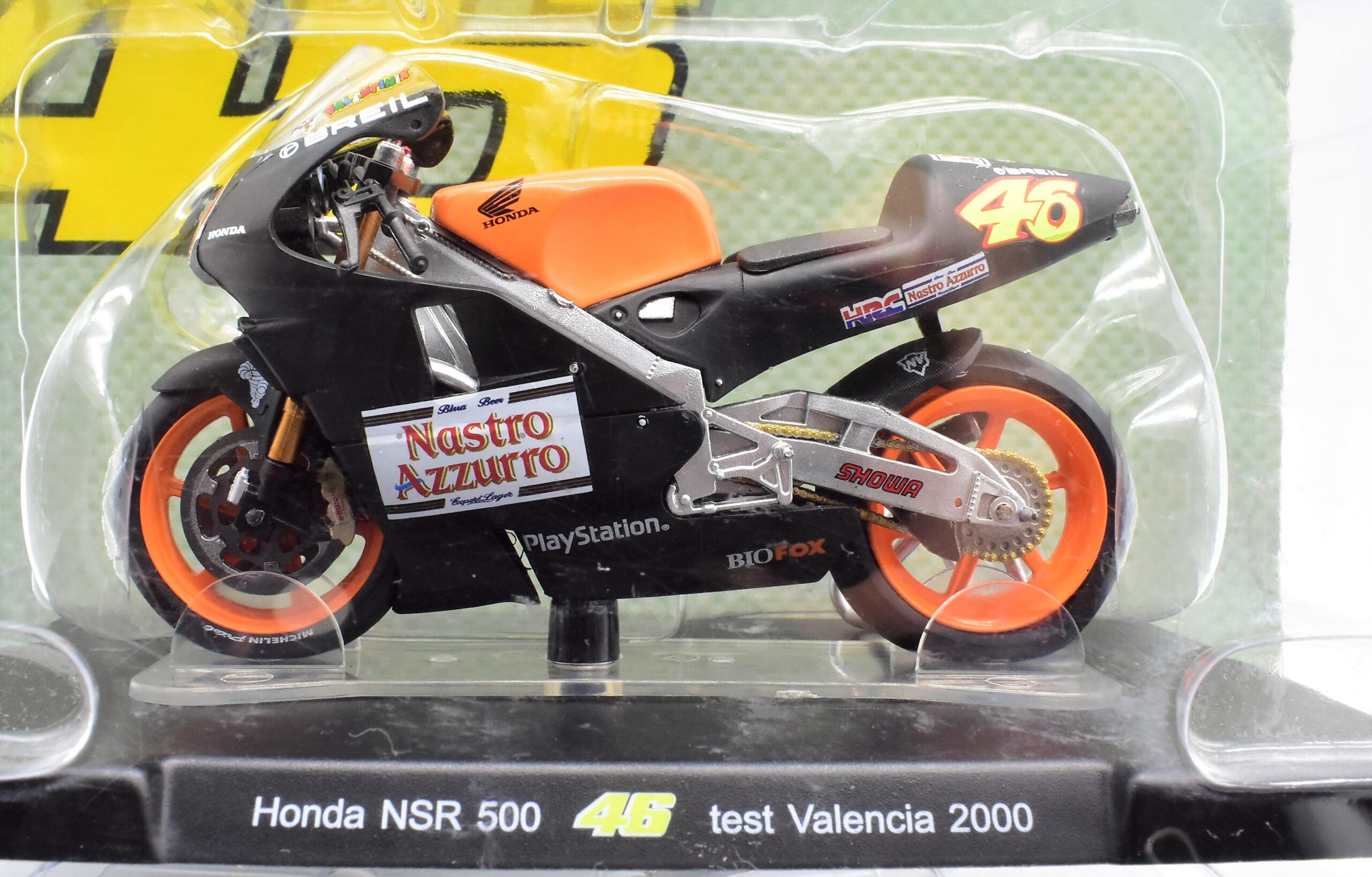 Modellini moto Valentino Rossi 1:18 HONDA NSR 500 gp motor bike valencia 2000