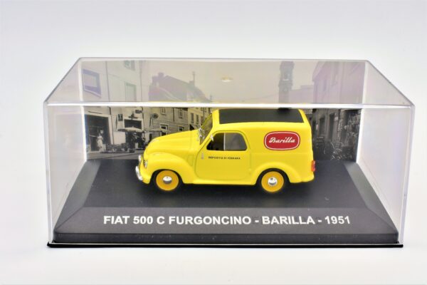 modellino auto furgone FIAT 500 C FURGONCINO BARILLA veicoli pubblicitari d'epoca scala 1:43 collezione - immagine 2