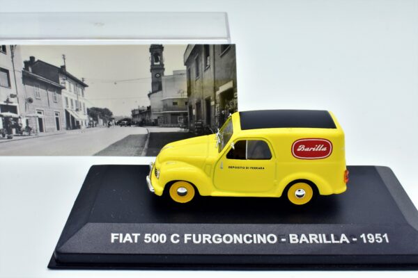 modellino auto furgone FIAT 500 C FURGONCINO BARILLA veicoli pubblicitari d'epoca scala 1:43 collezione - immagine 3