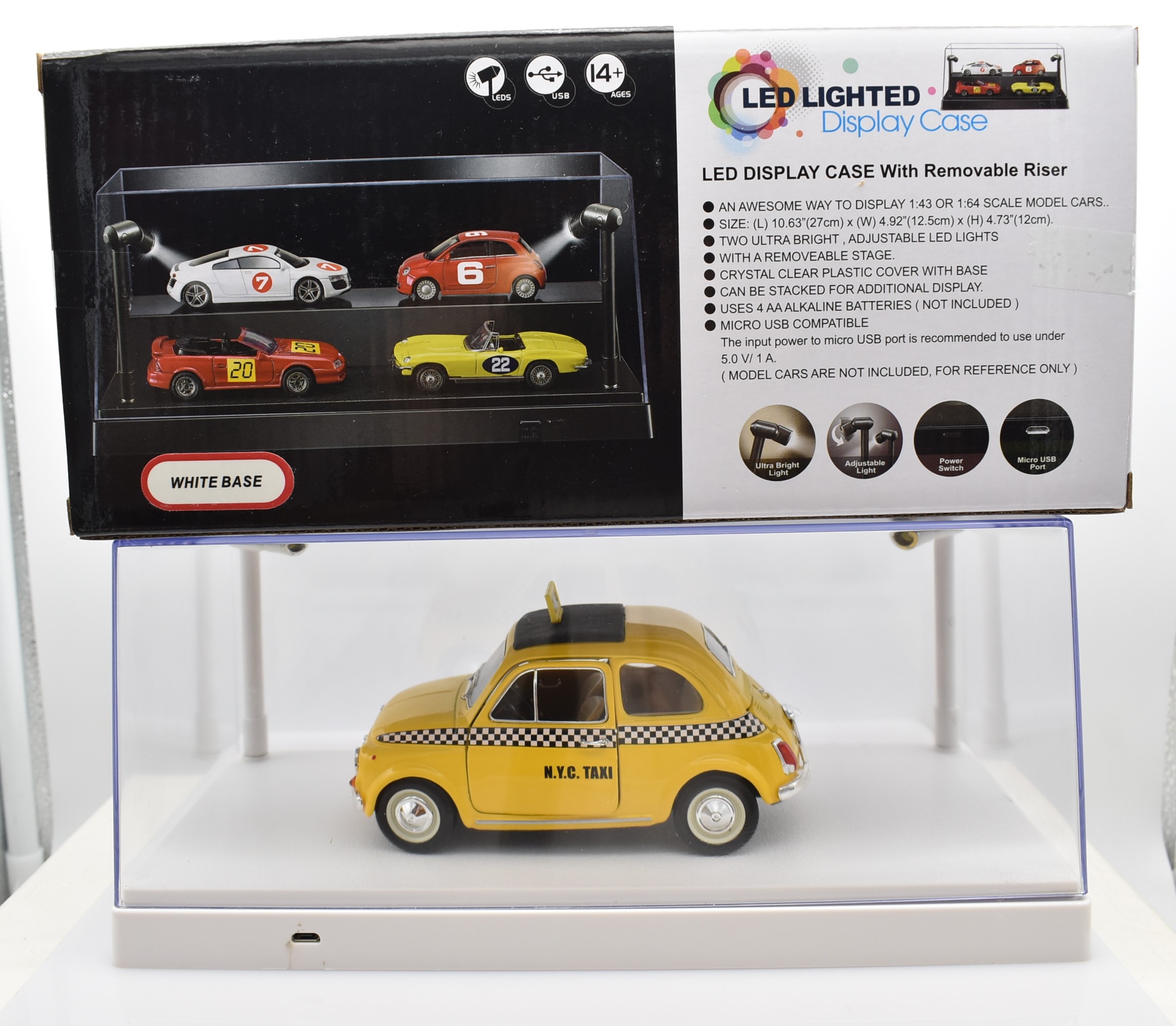 teca box vetrina con led espositore per modellini auto scala 1:24 1:43 showcase