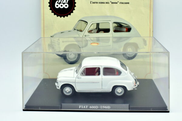 Modellino auto scala 1:24 FIAT 600 D modellismo statico da collezione diecast - immagine 2