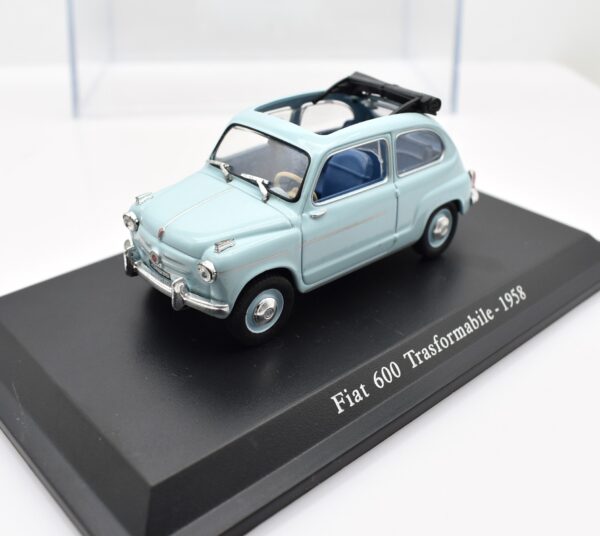 Modellino auto scala 1:43 FIAT 600 TRASFORMABILE diecast collezione da edicola - immagine 4