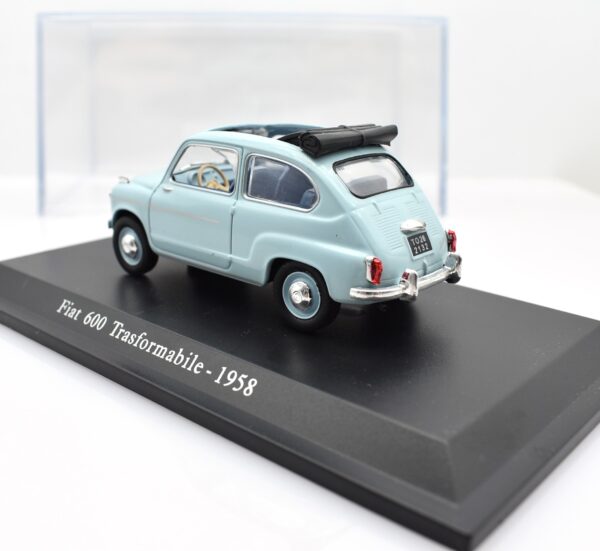 Modellino auto scala 1:43 FIAT 600 TRASFORMABILE diecast collezione da edicola - immagine 3